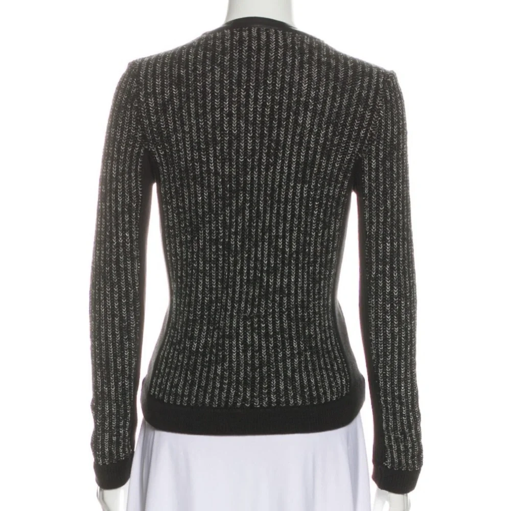 Rag & Bone Moto Sweater Jacket with lamb leather trim - Picture 3 of 10